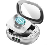 CNANRNANC 2000Mah Portable Charging Case With Digital Display And Safety Protection For Oura For Ring For Gen 4 Compact Travel Accessory For Sleep(Silver)