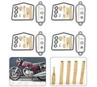 CNANRNANC 4 Sets Carburetor Repair Kit Brass Rubber Rebuild Set Compatible With Cb350F Deluxe 1972-1974 Easy Install Direct Replacement