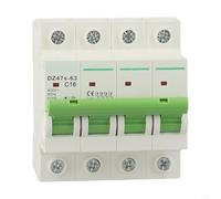 CNANRNANC 4P Circuit Breaker DZ47S-63 AC400V 6KA Breaking Capacity Manual Operation Protection Switch 63A(16A)