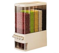 CNANRNANC 5 Grid Grain-Dispenser, Rice Storage Container Cereal Dispenser | Classic Dry Food Canister For Pulses, Lentils , Kitchen Grain-Storage Organizer PP Plastic, Double Sealing Rings