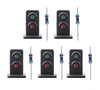 CNANRNANC 5Pcs OO HO Gauge 20mm LEDs Made Green/Red Dwarf Signals Fit Train Scenery or Street Layout Scale: 1:87