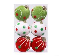 CNANRNANC 6pcs Lime Green Polka Dot Foam Baubles 8cm Soft(Green)