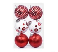 CNANRNANC 6pcs Lime Green Polka Dot Foam Baubles 8cm Soft(Red and White)