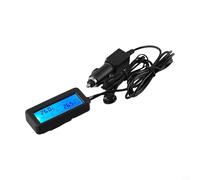 CNANRNANC Car Digital Temperature Monitor With Inside And Outside Readings Powered Via Standard 12V Automotive Socket for Greenhouse Cars Home Office(blue)