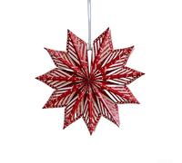 CNANRNANC Christmas Origami Paper Star Hanging Decorations With Suspension Cord, Long Lasting And Space Efficient Ornaments For Seasonal Home And Event Use(30cm red)