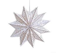 CNANRNANC Christmas Origami Paper Star Hanging Decorations With Suspension Cord, Long Lasting And Space Efficient Ornaments For Seasonal Home And Event Use(40cm red white)
