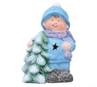CNANRNANC Christmas Porcelain Luminous Dolls Ornament Featuring Boy and Girl Figurines, Cozy Glow Holiday Home Decor(Boys)