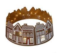 CNANRNANC Christmas Tree Collar with Festive Village House Design, Engraved Snowflake PVC Panels, Collapsible for Easy Storage and Reusable Seasonal Decor(28in)