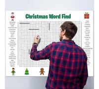 CNANRNANC Christmas Word Search Poster, For Group Play With 50 Holiday Vocabulary Words, Thick Matte Paper Ensures Longevity And Repeated Use(multicolored)