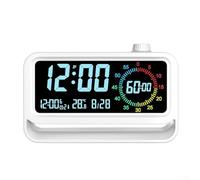 CNANRNANC Digital Visual Timer Rechargeable Alarm Clock 60 Minutes Countdown Timer 3 Alarm Modes with Temperature and Date Display Time Management Tool for Kids Study Kitchen(Color screen A)