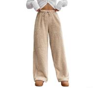 CNANRNANC Fleece Trousers Women Thermal Leggings Warm Long Johns Winter Baselayer Casual Drawstring Pants S-4XL