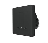 CNANRNANC For Moes For Tuya For ZigBee Smart Wall Switch With Star Ring Series, Touch Button Featuring Starry Backlit Effect, Constructed From Safe PC Material(3 Gang Black)
