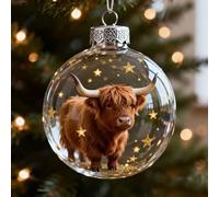 CNANRNANC Handcrafted Wildlife Wonders 3D For Crystal Glass Ornament Featuring Intricate Animal Details And Star Accents, Suitable For Holiday Decoration And Festive Winter Displays(Cow)