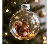 CNANRNANC Handcrafted Wildlife Wonders 3D For Crystal Glass Ornament Featuring Intricate Animal Details And Star Accents, Suitable For Holiday Decoration And Festive Winter Displays(squirrel)