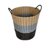CNANRNANC Handwoven Seagrass Laundry Basket 22cm Natural Black