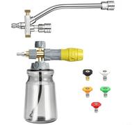 CNANRNANC High Pressure Foam Sprayer Dual Connector For Pressure Washer, Switch Valve Snow Foam Lance For Car Motorcycle Cleaning, 1000Ml(Rod and Nozzle)
