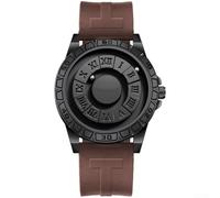 CNANRNANC Men's Digital Watch with Magnetic Floating Ball Silicone Strap Quartz Movement Waterproof Sport Design Black Tech Style 45mm for dial
