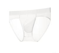 CNANRNANC Men's See Through Ice Silk Briefs L-3XL Mesh Pouch(White 2XL)