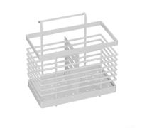 CNANRNANC Multifunctional Wall Mount Chopstick Stand with Hollow Design - Kitchen Utensils Holder and Cutlery Drainer for Sink Area Organisation 16x15x10cm(White)