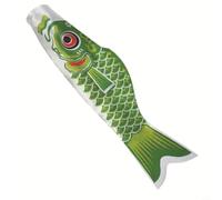 CNANRNANC Outdoor Carp Windsock Fish Flag Kite Made From Satin Fabric, Suitable For Hanging On Poles And Trees, Enhances The Atmosphere Of Gardens And Yards(green 100cm)