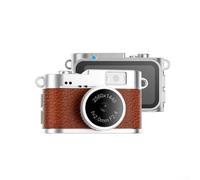 CNANRNANC Portable Keychain Digital Camera 1440P Video 2MP Photo Retro Design Compact 1.47 Inch IPS Screen Up to 128G Storage for Students Travel On-The-Go Photography(Brown)
