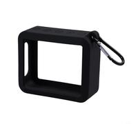CNANRNANC Portable Silicone Protective Case Compatible With For Jbl Go 2 And Go Essential Speakers, Compact 10X7X3 Cm With Pu Carrying Strap, Travel And Outdoor Use, Black(black)