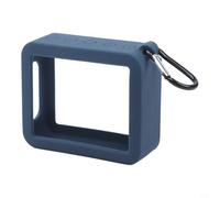CNANRNANC Portable Silicone Protective Case Compatible With For Jbl Go 2 And Go Essential Speakers, Compact 10X7X3 Cm With Pu Carrying Strap, Travel And Outdoor Use, Black(dark blue)