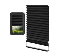 CNANRNANC RV Door Window Shade 12x21 Inch Aluminium Rail Folding Blinds Black for Lippert Entry Doors Privacy Light Control