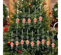 CNANRNANC Set of 14 Acrylic Cookie Man Christmas Tree Ornaments with MERRY CHRISTMAS Lettering and Snowflake Design, 20cm Festive Hanging Decorations for Home Party