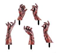 CNANRNANC Set of 5 Halloween Bloody Hand Yard Signs with Stakes PVC Waterproof Spooky Outdoor Lawn and Garden Decoration for Haunted Theme