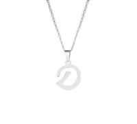CNANRNANC Simple and Stylish Stainless Steel Necklace for Women Alphabet Clavicle Chain with 26 Options Lightweight Design (D)