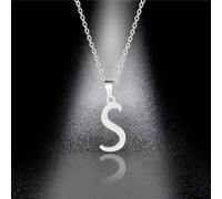 CNANRNANC Simple and Stylish Stainless Steel Necklace for Women Alphabet Clavicle Chain with 26 Options Lightweight Design (S)