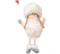 CNANRNANC Soft Plush Angel Doll Ornament for Christmas For Tree, Featuring Sitting Posture and Cozy Soft Cloth Material for Decor (White)