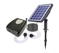 CNANRNANC Solar Powered Fish Tank Aerator with 2600mAh Battery Outdoor Pond Oxygen Pump Water Oxygenator(Black 3W 2600)