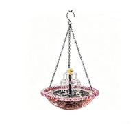 CNANRNANC Solar Powered Hanging Bird Bath Fountain, Metal Outdoor Water Feature For Garden Decor, Stable Design Attracts Birds Purple(Purple)