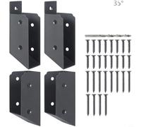 CNANRNANC Stainless Steel Concealed Deck Railing Connector For 2X4 Wood With Multi-Angle Bracket Options Including Flat, 25°, 30°, And 35° For Outdoor Patio, Garden, Fence,(35°)