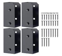CNANRNANC Stainless Steel Concealed Deck Railing Connector For 2X4 Wood With Multi-Angle Bracket Options Including Flat, 25°, 30°, And 35° For Outdoor Patio, Garden, Fence,(Flat)