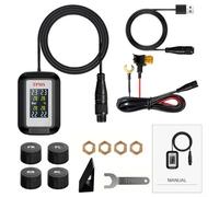 CNANRNANC Tire Pressure Monitoring System With Wireless External Sensors, Dual Display, Ip67 Waterproof, Usb Or 12V Acc Powered, For Car Safety And Travel Use