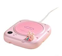 CNANRNANC USB Cup Warmer 3 Temp Settings Digital Display LED(pink)