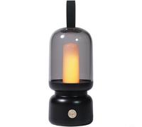 CNANRNANC Vintage Lamp, Retro Led Table Lamp With Warm 1800K Flame Effect, Usb Rechargeable Portable Night Light For Bedside Decor, Romantic Dinner And Cozy Ambiance(black)