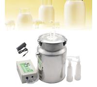 CNAOHGHN Electric Cow/Goat Milking Machine, Automatic Pulsation Vacuum Milker,Adjustable Pulsating Vacuum Pump,Milk Bucket with Auto Stop Check Valve Goat Milker Machine