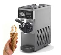 CNAOHGHN Single Flavor Commercial Soft Serve Ice Cream Machine, 4-5kg/H High Yield, 2.5L Tank Countertop Ice Cream Maker with Fast Cooling System for Restaurant Dessert Shop