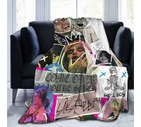 CNAOWHG Lil Blanket Peep Rapper Flannel Blanket Hippie Psychedelic Art 3D Printed Soft Shaggy Throw Blanket All Season Warm Blanket for Couch Sofa Bedroom Decoration 60"x50"-L8