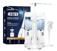 CNAPES Electric Toothbrush with Water Flosser, Flossing Toothbrush, 500ML,W | 3-in-1 Combo, For Gum Care,Braces,Implants,Daily Cleaning Teeth, 5 Speeds, IPX7 Waterproof, Sonic Toothbrush & Water Flosser