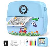 CNAPXAIA Kids Camera Instant Print, 2.4" Thermal Printing Photo Camera for Kids with 32GB Card & Print Paper, Creative Gift Toys for Boys Girls Birthday Presents Age 3-12 Year Old (Blue)