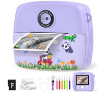 CNAPXAIA Kids Instant Print Camera, 1080P Digital Camera for Kids with 32GB Card, 16X Digital Zoom, Birthday Gift for Children Age 3-12 (Purple)