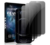 Cnarery 3 Pack Privacy Screen Protector for iPhone 12 Pro Max, Anti-Scratch 9H Hardness Scratch Resistant Case Friendly High Sensitivity Anti Spy Tempered Glass Film With Installation Frame