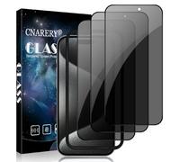 Cnarery 3 Pack Privacy Screen Protector for iPhone 15 Pro, Anti-Scratch, 9H Hardness, Scratch Resistant, Case-Friendly, High Sensitivity, Anti Spy Tempered Glass Film With Installation Frame