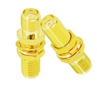 CNARIO 2PCS SMA Female to Female Coaxial Adapter, Gold-Plated SMA Connector for WiFi Antenna, Two-Way Radio, FPV Drone, RF Applications - High-Performance RF Adapter