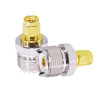 CNARIO SMA UHF Coaxial Adapter PL259 PL-259 SO239 Female to SMA Male 2PCS